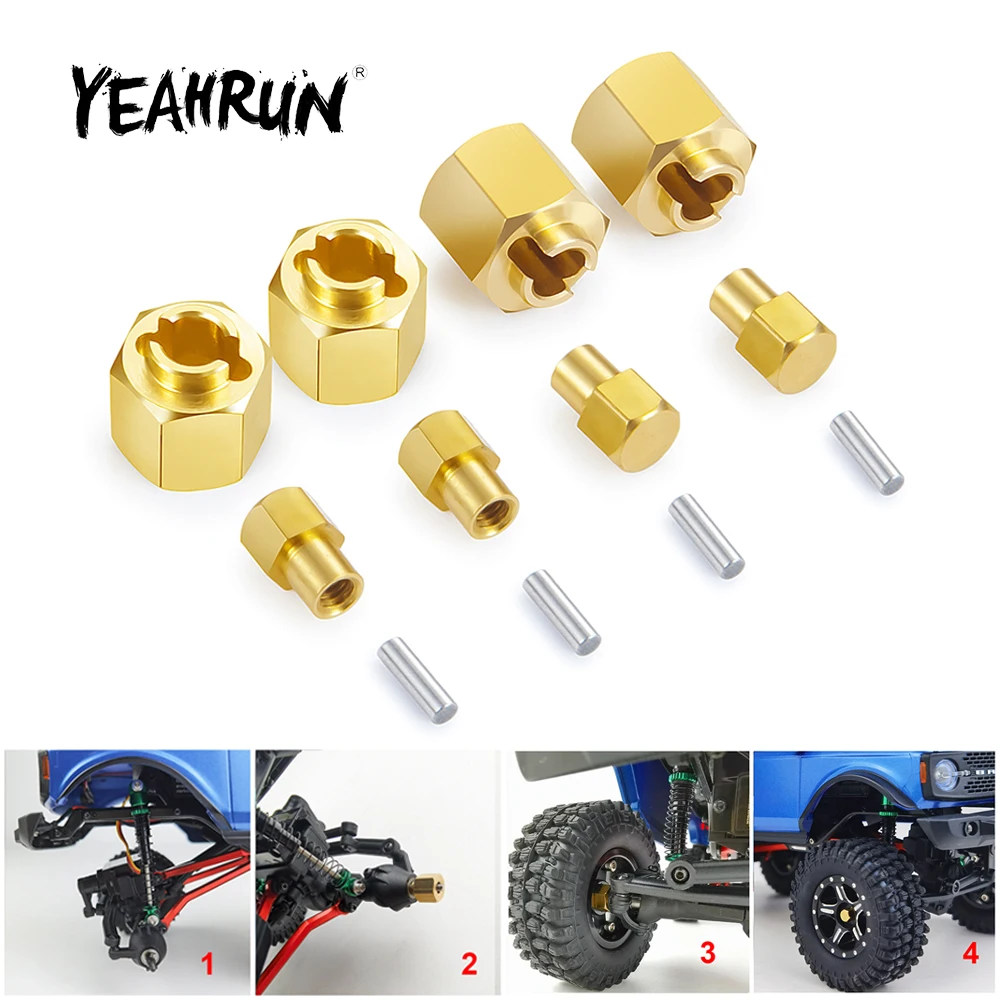 RCLions Messing-Radadapter 5mm Für AXIAL SCX24 RC Crawler - 4 Stück, Gold