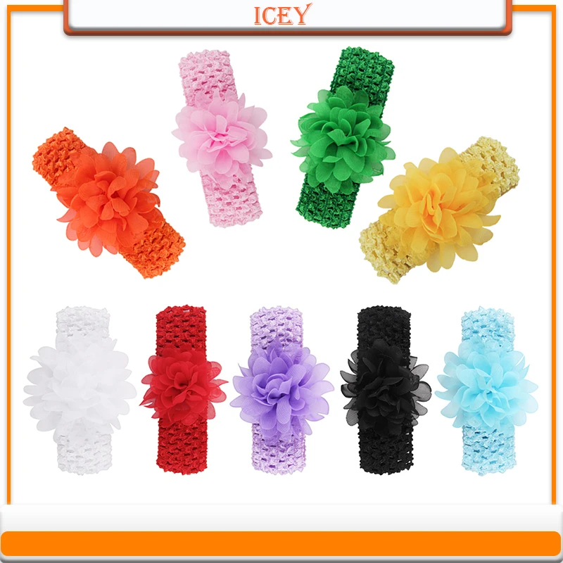 1pc Lace Flower Baby Headbands For Girls Elastic Newborns Infants Head Band Toddlers Hair Accessories