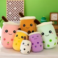 22-70cm Giant Size Bubble Tea Plushies Squishy Milk Tea Boba Pillow Peluche Ice Cream Fruits Juice Drink Bottle Prop Decor Gift 2