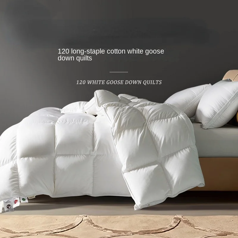 

White Goose Down Winter Quilt with All Cotton Large Thickened Duvet Warm Quilt Core in Various Sizes Duvet Blanket