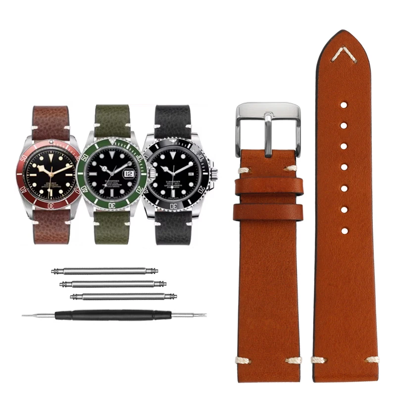 Cinturino Per Orologio Vintage In Pelle Bovina Italiana Per Mido Longines Lentiggini Tissot Lillock Tudor Cinturino Seiko Cinturino Cinturino 19Mm 20M