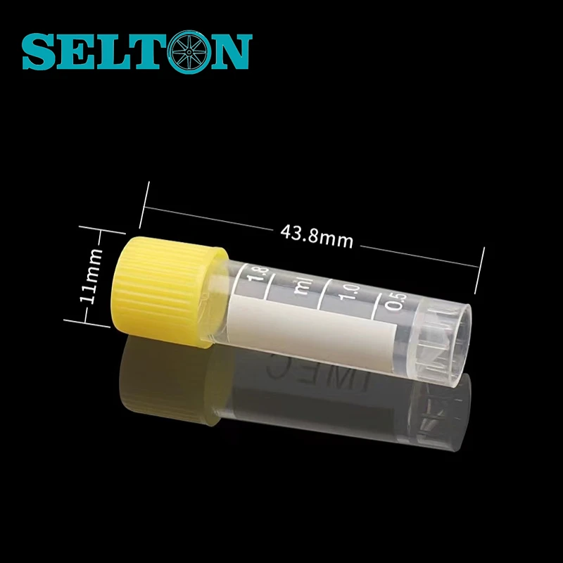 25/50/100Pcs Laboratory 1.8ml 2ml Plastic Freezer Tube Cryovial With Silicone Gasket With Screw Cap