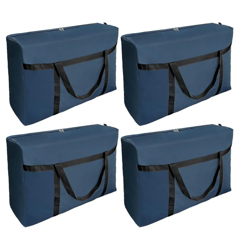 QYQRQF 4 Packs Oversized Moving Bags Heavy Duty Extra Large Storage Tote Bags with Zippers for Clothing Blanket Moving Supplies