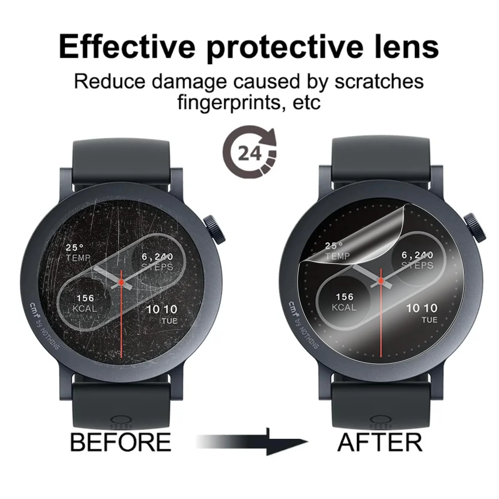 HD Hydrogel Screen Protector for Smartwatches - 1-3 Pack