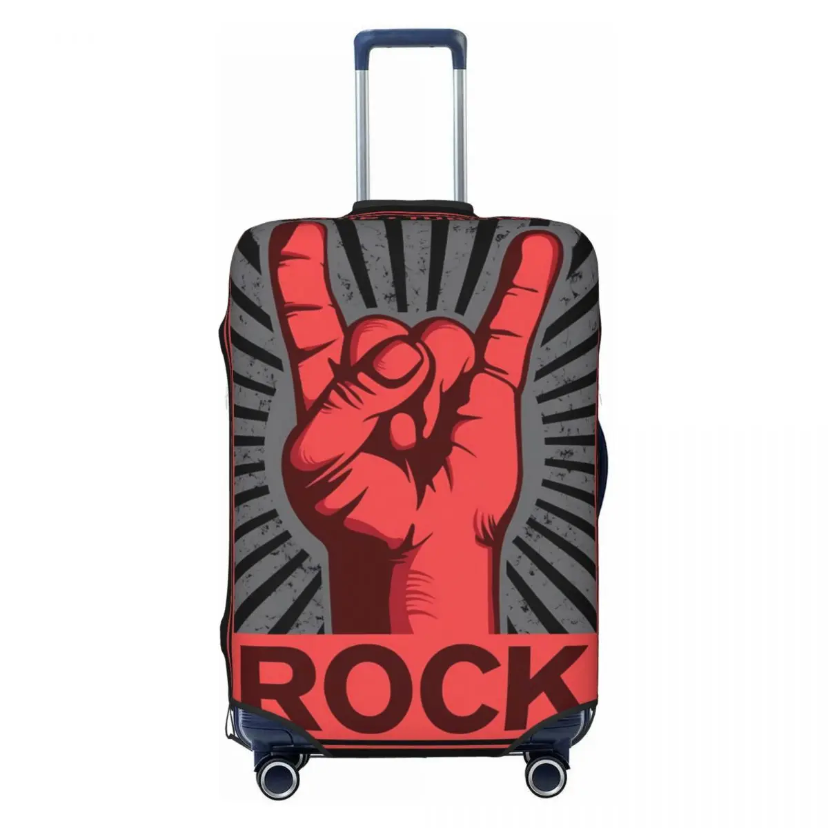 Rock Guitar Rose Suitcase Cover Music Love Cruise Trip Holiday Strectch Luggage Accesories Protector Xmas Gift 2