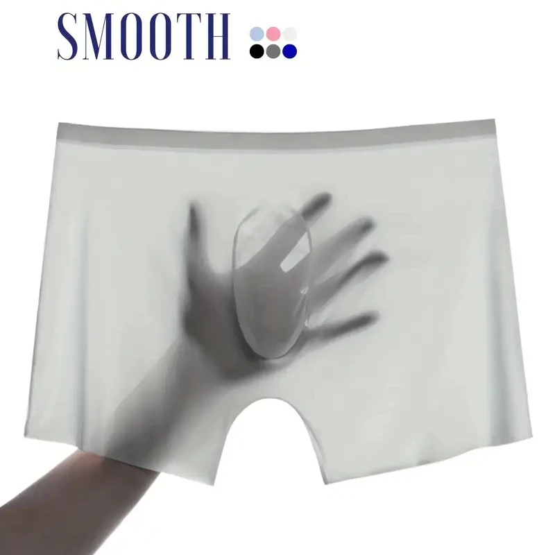 1 adet erkek boksörler şort buz ipek erkek külot dikişsiz seksi iç çamaşırı erkek külot külot erkek antibakteriyel nefes külot