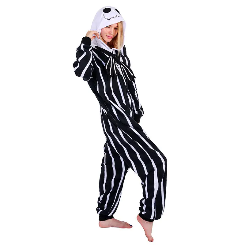 

The Nightmare Before Christmas Jack Skellington Pajamas Winter Lovers Kigurumi Jumpsuits Adult Cartoon Cosplay Costume