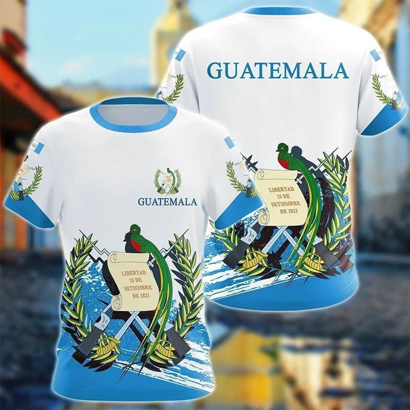 Guatemala Flag 3D Print T Shirt Men Short Sleeve Streetwear Tee