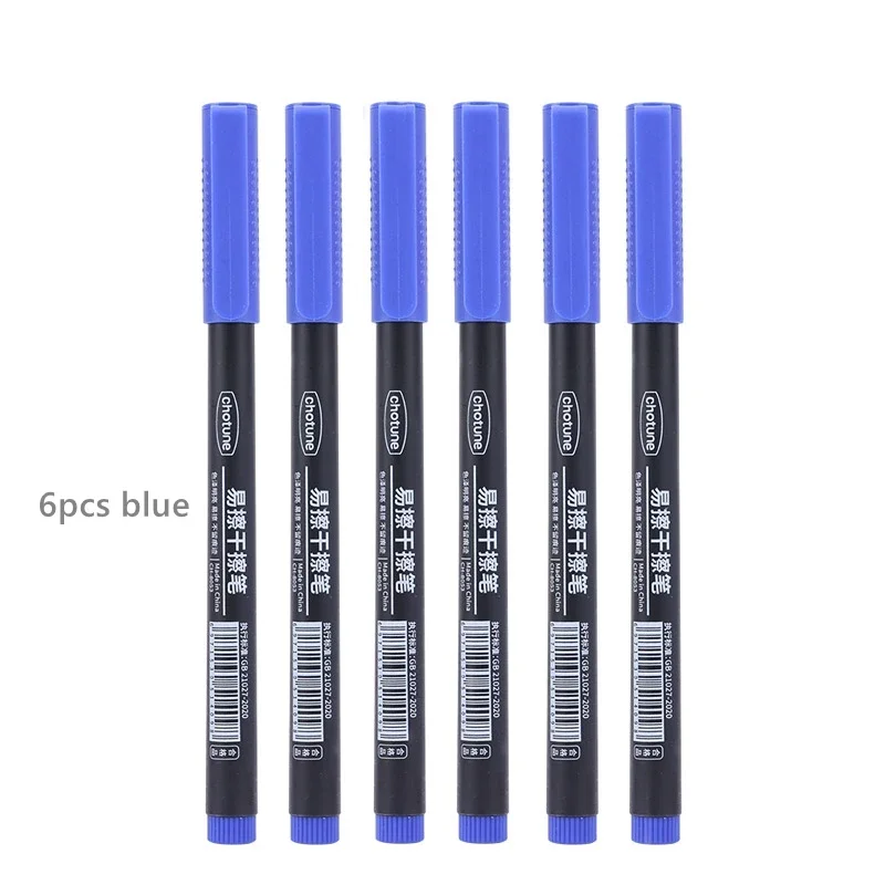 8-Pack Fine Point Erasable Whiteboard Markers Set - Black, Blue, Red Ink for School, Office, and Art Stationery