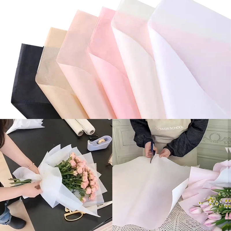 Flowers Wrapping Paper Set Waterproof Wedding Valentine's Day Florist Gift Rose  Bouquet Wrapping Floral Ribbon Paper Accessories - AliExpress