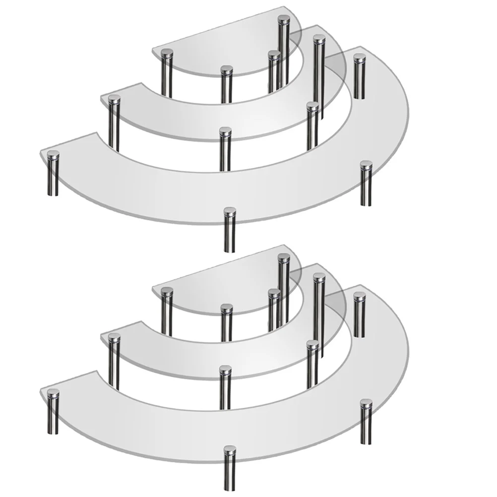 

2 Set Combination Cake Display Stand Desserts Collectibles Shelf Acrylic Stackable