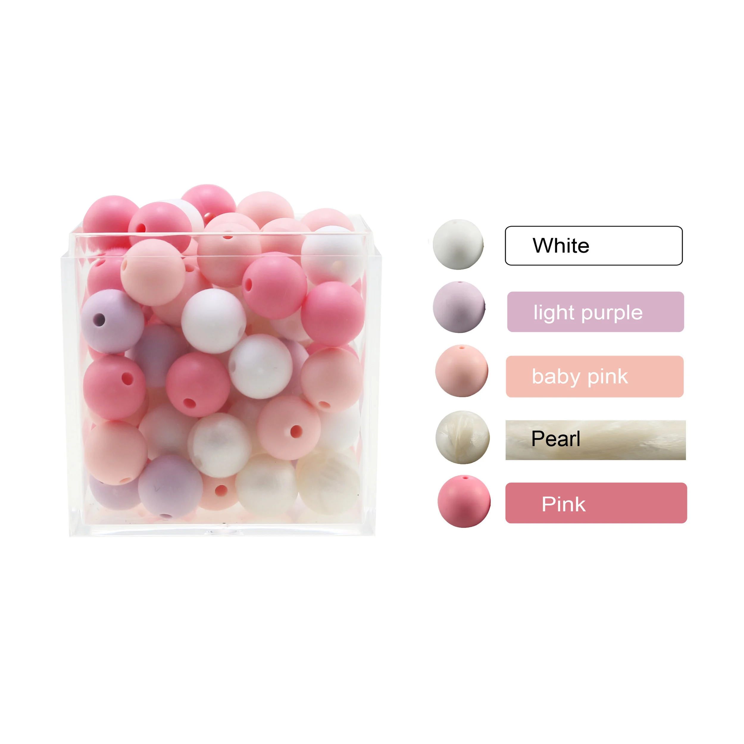 lava beads 100pcs/Lot 10mm/12mm/15mm/20mm Silicone Round Beads Food Grade Teether Beads Baby Chewable Teething Beads For Diy Necklace beads for bracelets