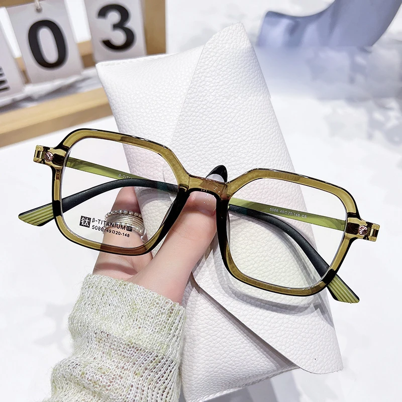 

New Fashion Retro Polygon Eyewear Ultra light TR90 Black Glasses Myopia Hyperopia Optical Prescription Frames Man Woman 5802