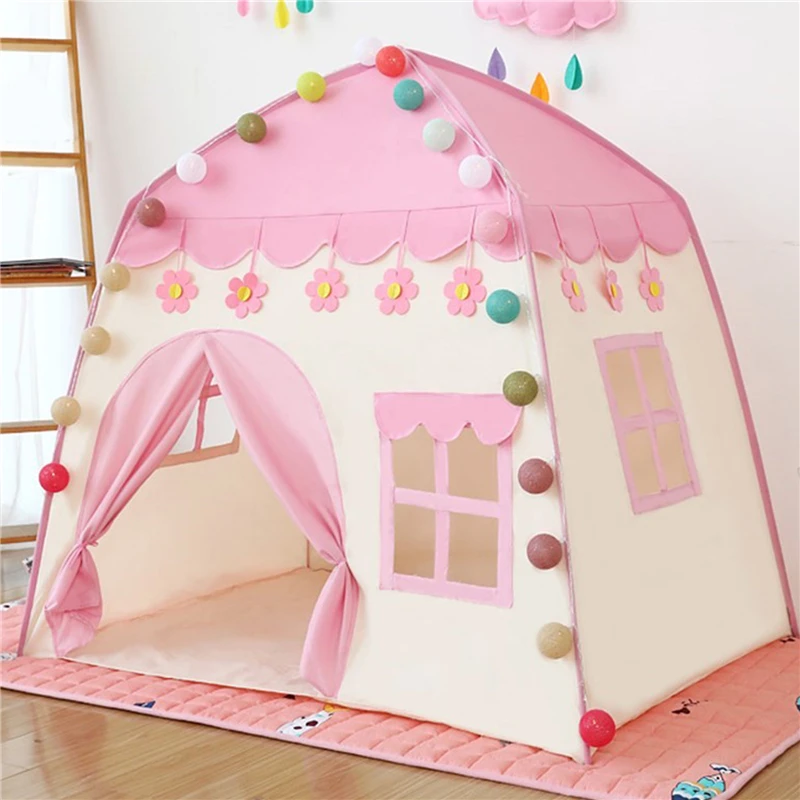 Portable Children's Tent Cute Wigwam Folding Kids Tents Tipi Baby Play House Large Girls Princess Castle Child Room Decor Gift