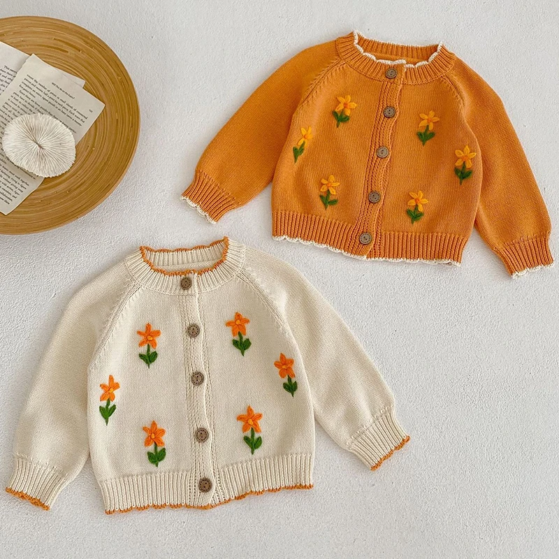 

Baby Clothes Sweater Autumn Infant Girl Knitted Embroidered Coat Cardigan Sweater Toddler Long Sleeve Tops Jacket Kids Clothing