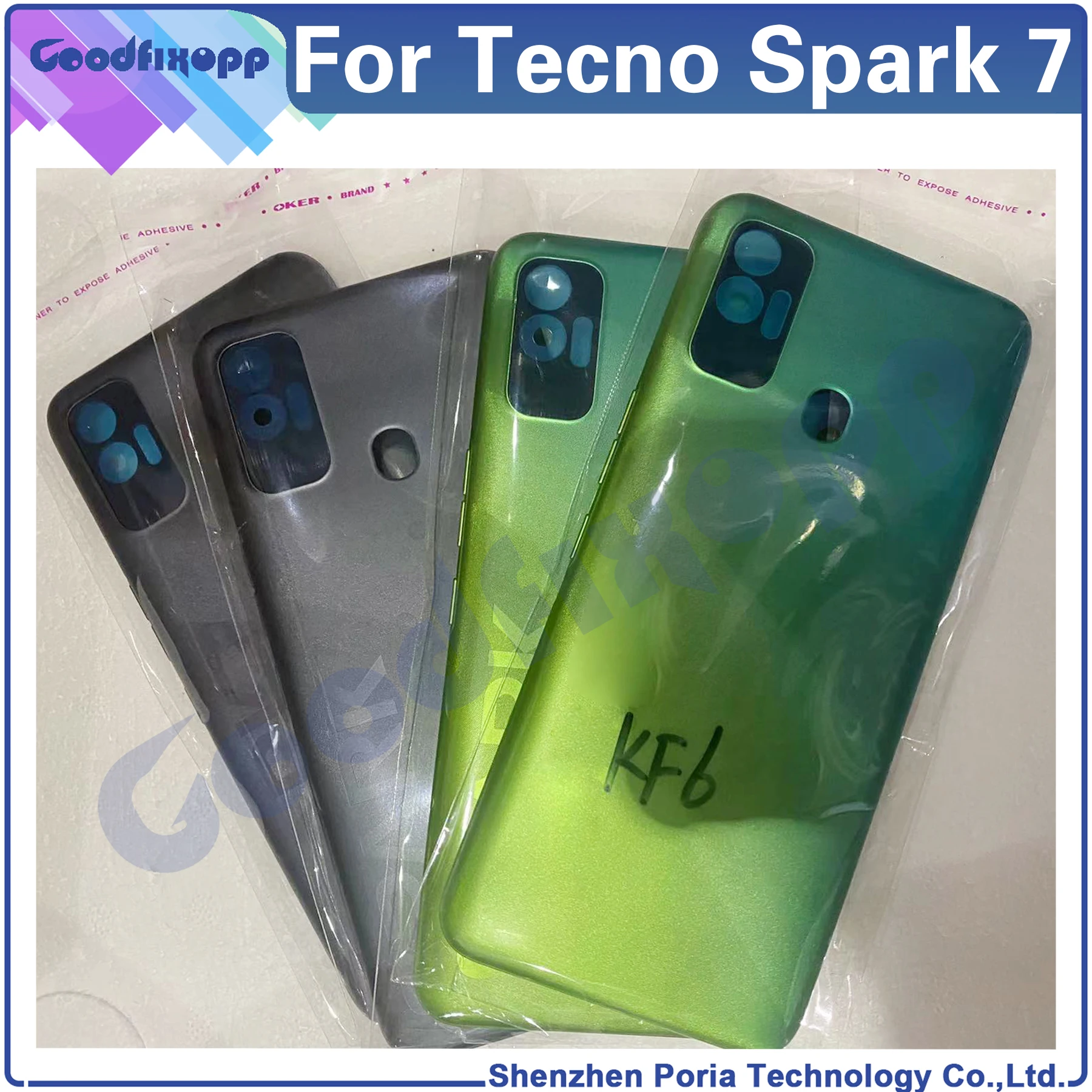 

Задняя крышка корпуса для Tecno Spark 7 KF6, задняя крышка для замены батареи Spark7