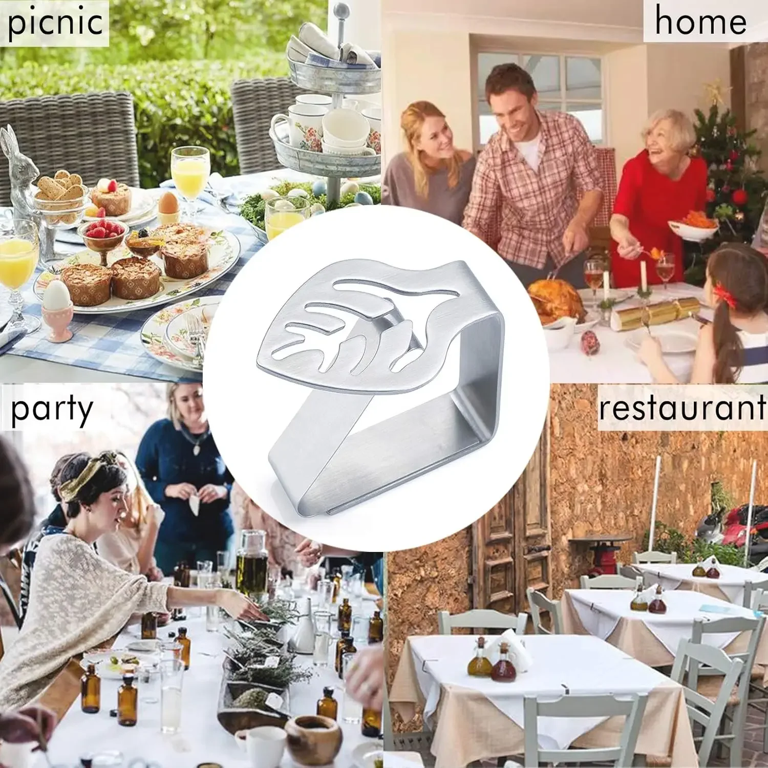 Premium Stainless Steel Tablecloth Clips Heavy Duty Rust-Proof for Weddings Parties Picnic Table Cover Clamps Decor 6
