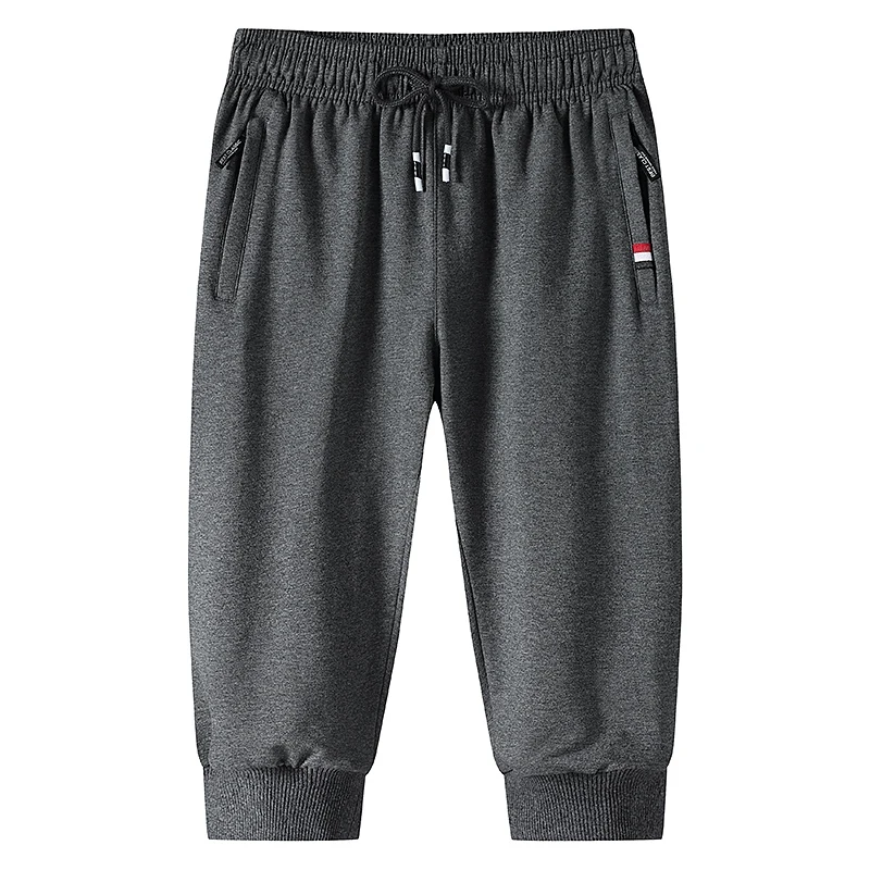 M-8Xl Men Sweatpants Summer Jogging Cotton Loose Casual Pants Shorts Men New Fashion High Quality Solid Color 7 Points Pants Men