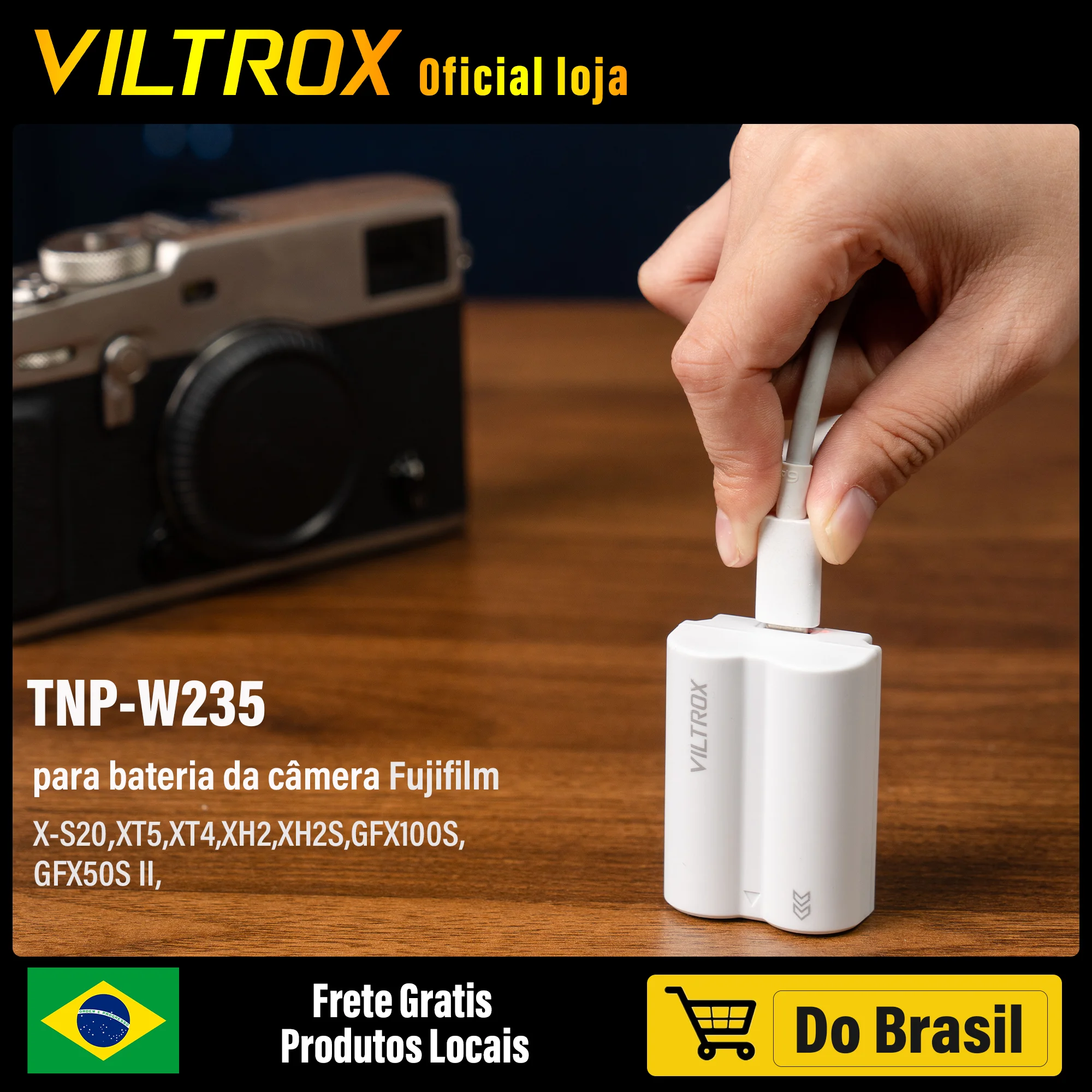 Viltrox w235 fuji bateria da câmera 2400mah USB-C carregamento rápido recarregável para câmera fujifilm X-S20 X-T5 X-T4 X-H2 gfx100s gfx50s ii