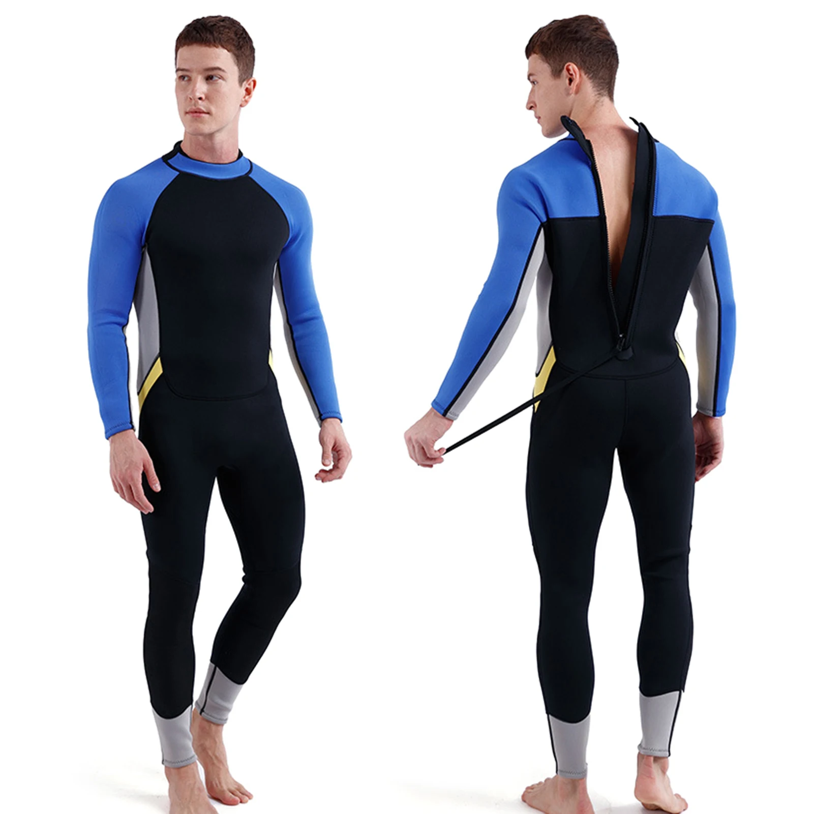 

3mm Neoprene Wetsuit for Men Keep Warm Full Body Diving Suit for Snorkeling Surfing Scuba Swimming One-piece Diving Suit Adult
