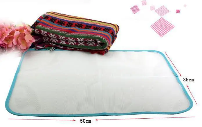Description Picture 3 of item1pc Cloth Protective Press Mesh Insulation Ironing Board Mat Cover Against Pressing Pad Mini Iron Random Colors