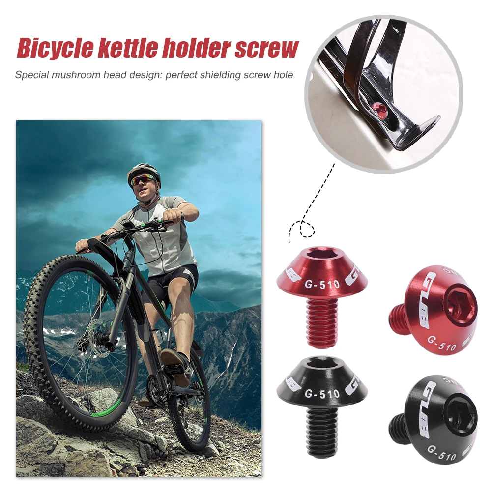 Bicycle Bottle Cage Screws 2pcs Aluminum Mountain Bike Water Bottle Holder Cage Screw Bolts M5x12mm