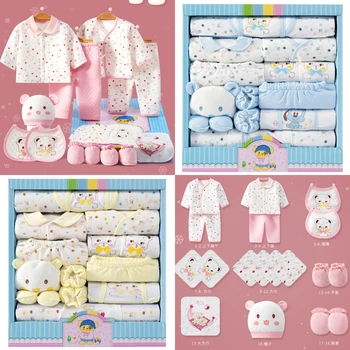18 pezzi neonato body quattro stagioni 0-6 mesi neonate ragazze body 100 cotone bambino abbigliamento per la casa cartone animato abbigliamento carino