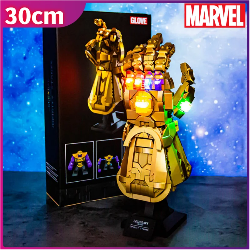 675 + Pz + Marvel Blocks Mattoni Giocattoli Nano Gauntlet Thanos Infinity Gauntlet Guanti Da Costruzione Plastica Ferro Uomo Modello Fai Da Te Puzzle 