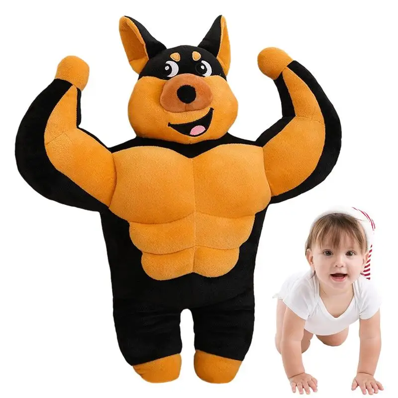 

Dog Plush Pillows Stuffed Funny Doll Muscle Dog Throw Pillow Large Size Decoration Tool For Living Room Couch Bedroom Kids Room