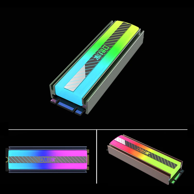 TEUCER M.2 NVME SSD 방열판 5V 3핀 ARGB 컬러 조명 2280 솔리드 스테이트 드라이브 쿨러