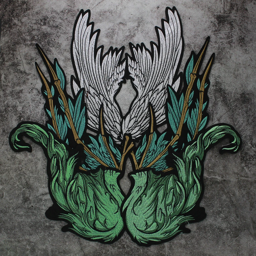 Feathers and Wings Patch, Large Ladies Back Patches for Jackets