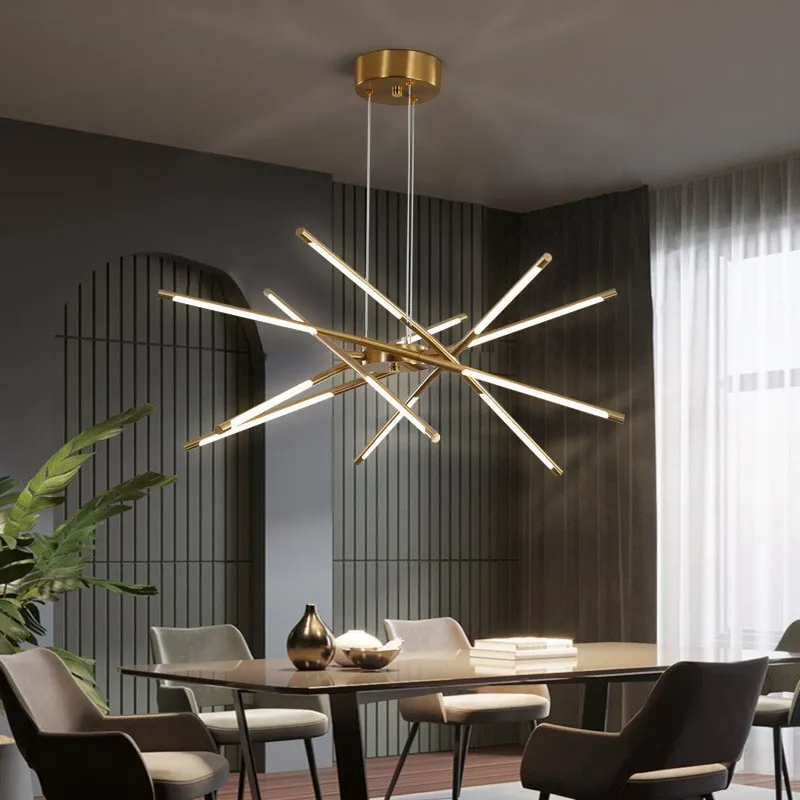 

Modern Screw Propeller Led Chandeliers For Living Dining Room Pendant Lights Iron Art Light Stick Home Decor LOFT Hanging Lamps