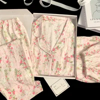 Spring and Summer Sweet and Cute Three-Piece Pajamas Homewear Cloud Cotton Casual Pajamas Homewear Homewear Girls Homewear - Image 2