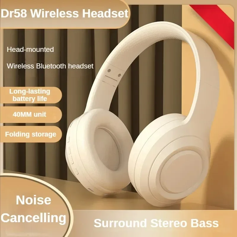 

DR58 Wireless Bluetooth 5.0 Foldable Headphones Noise Reduction Long Range Sports Earbuds Hot Selling Running Earphones 2023