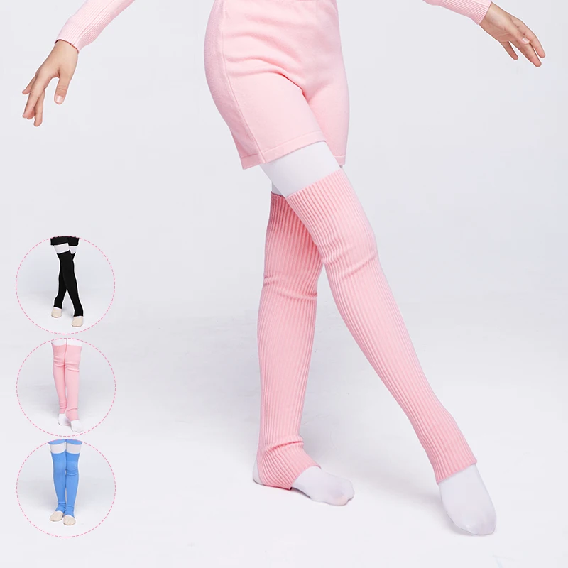 Jambières tricotées pour filles et enfants, bas de danse longs, chaussettes de Ballet chaudes pour enfants, chaussettes de protection de Ballet, accessoire de danse