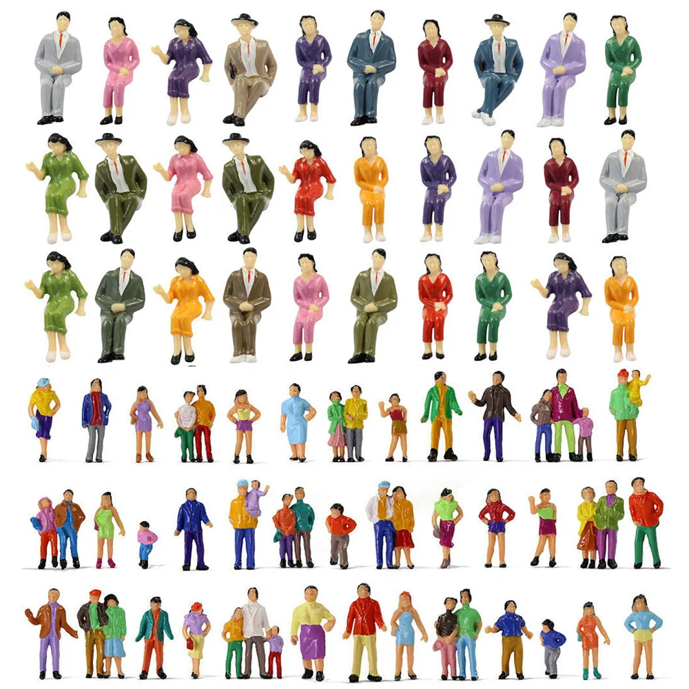 50-100Pcs-1-87-HO-Scale-Model-Figures-Railway-Trains-Building-Miniature ...