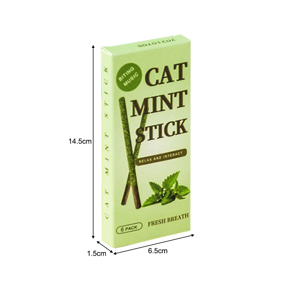 6pcs Cat Molar Toothpaste Sticks Kitten Treating Biting Excited Rods Snacks Toys Cleaning Teeth Supplies Pet Products