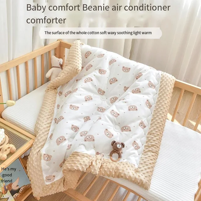 100x120cm Baby Quilt Comforter Quilted Blanket Summer Soft Nap Cover Bed Blanket Newborn Infant Swaddle Wrap for All Seasons 1