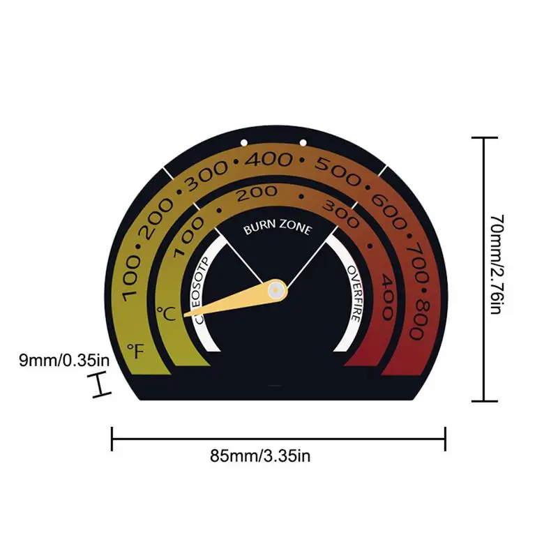 Magnetic Fireplace Fan Stove Thermometer For Log Wood Burner Barbecue Oven Stove Burn Indicator Temperature Gauge Meter Tool