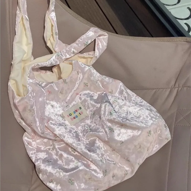 JIAERDI Sweet Bear Printed Large Capacity Tote Bag Handbag Women New Kawaii Shine Underarm Bag Purse Ladies Vintage Bags Y2k