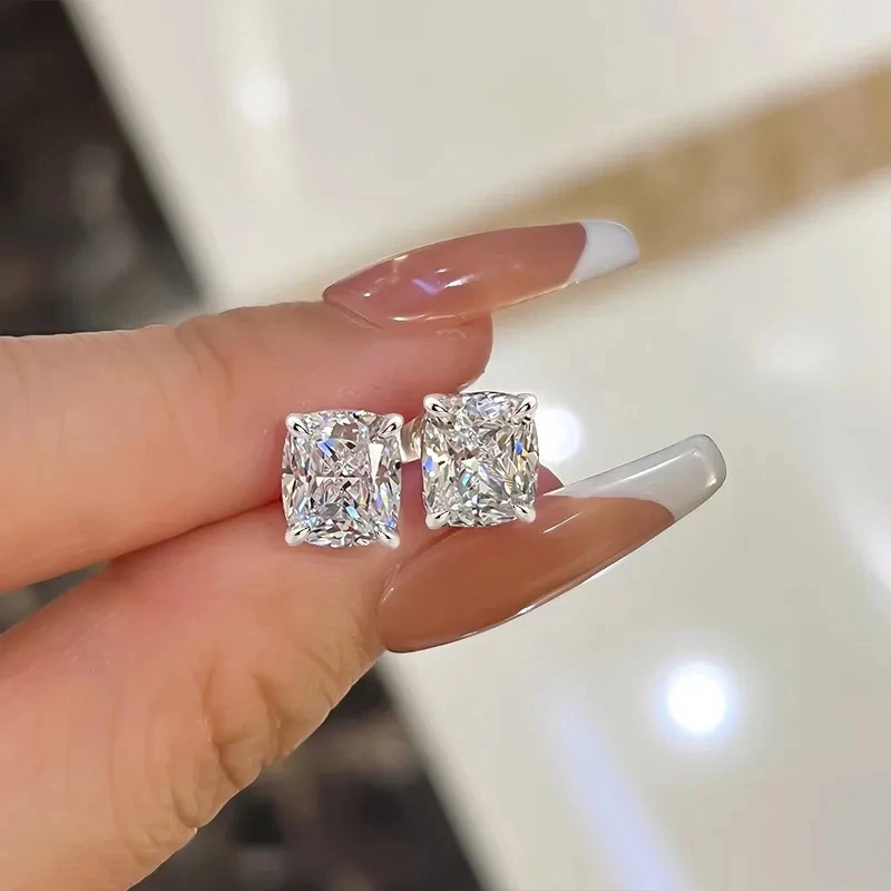Huitan Simple Cubic Zirconia Stud Earrings for Women Silver Color Fashion Versatile Ear Piercing Crystal Earrings Female Jewelry 9 S2c0bac75452a455e8f1bb6d8d0d82607k