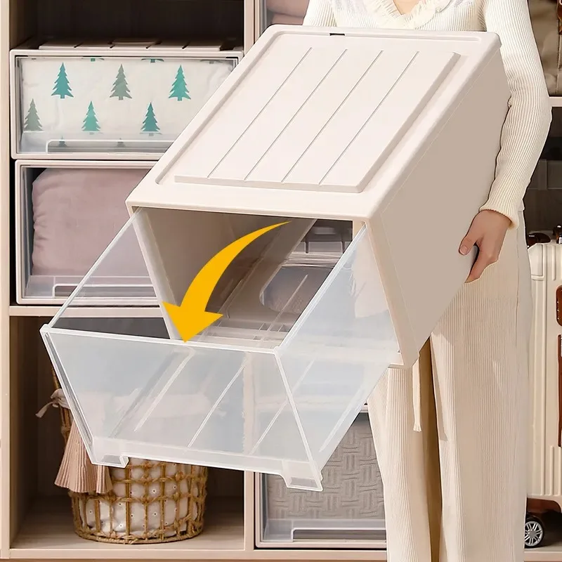 Large Closet Storage Drawer Box Plastic Drawer for Clothes Stackable  Wardrobe Sundries Organizer Household Cabinet Storage Bins - AliExpress