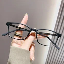 Ultralight Blue Light Blocking Square Eyewear with TR90 Titanium Alloy Optical Frame (Matte black)