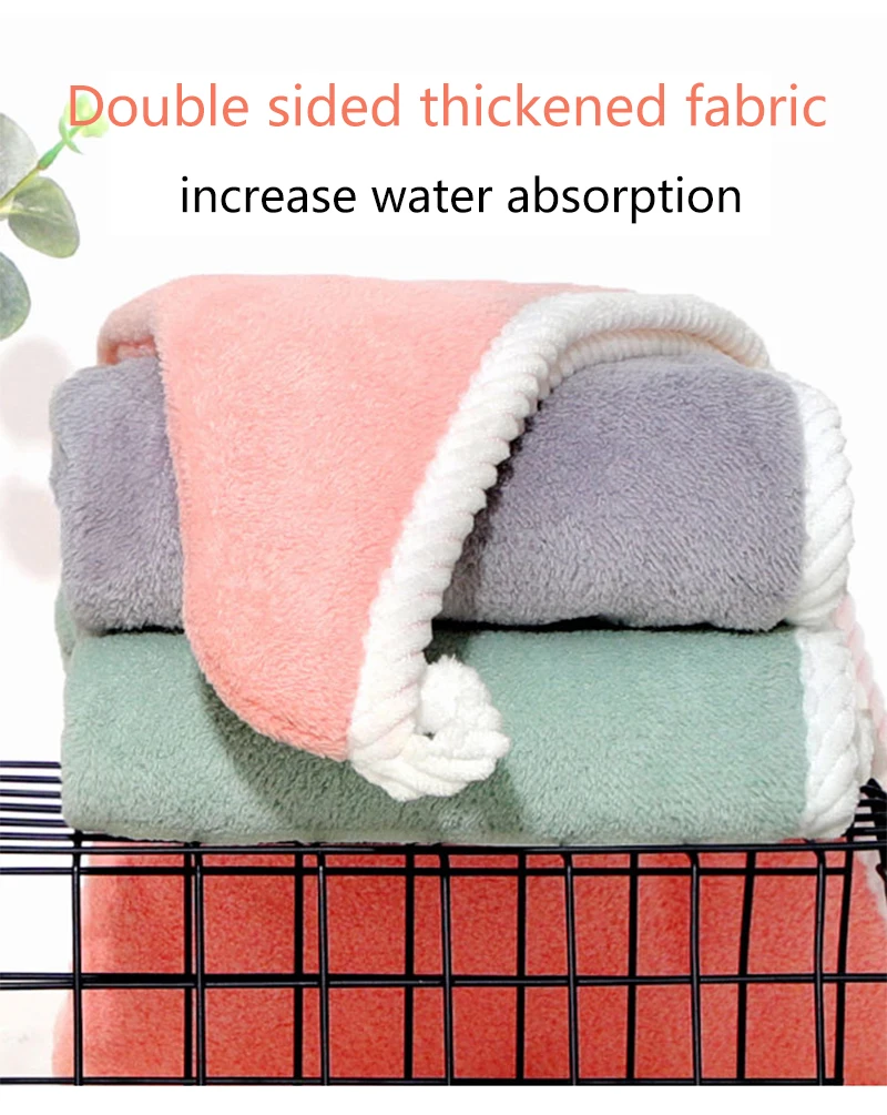 Description Picture 4 of itemDouble Layer Hair Drying Cap Coral Velvet Super Absorbent Hair Drying Towel Quick Soft Shower Cap Drying Towel