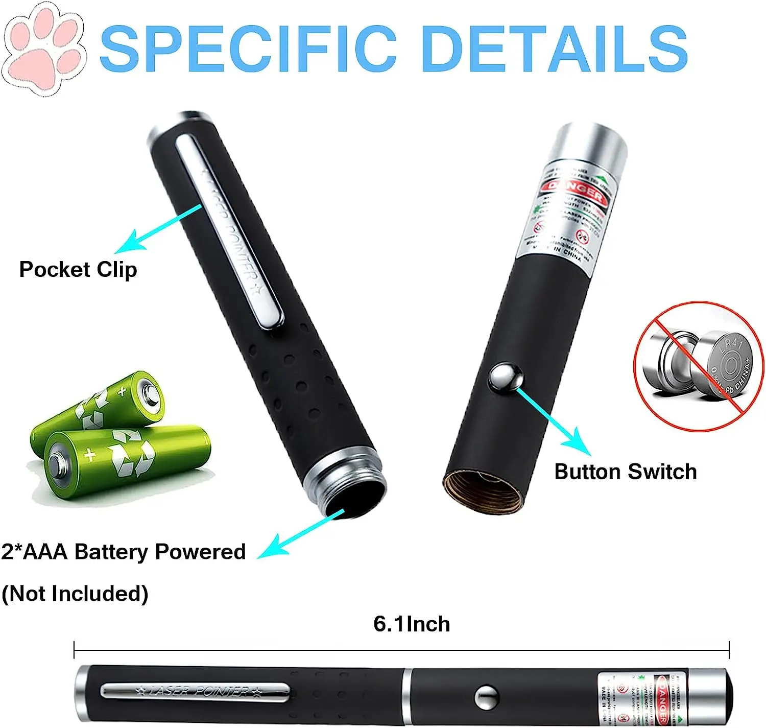 Mini 2 in 1 Cat Keychain Pointer LED Torch Pet Cat Toy Flashlight laser pointer