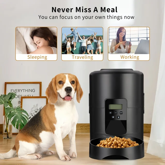 2L APP Control Automatic Pet Feeder Button Version Auto Cat Food Dispenser Smart Control Pet Feeder for Cats Dog Dry Food Bowl 6