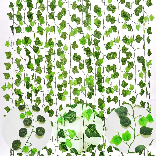 Artificial Plants Home Decor Green Silk Hanging vines Fake Leaf Garland  Leaves Diy For Wedding Party