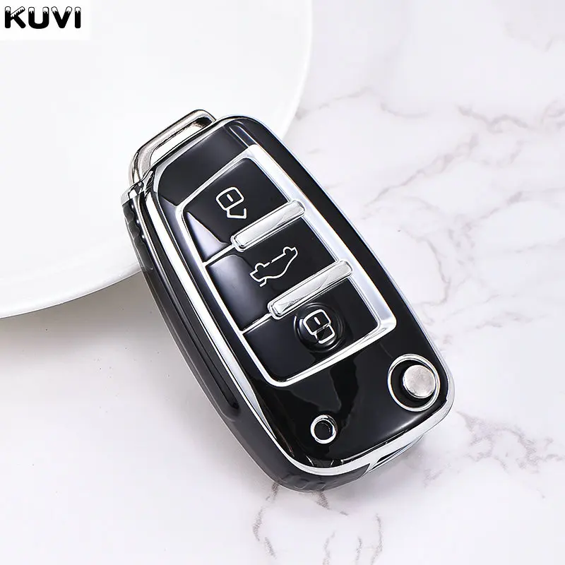 Premium Soft TPU Flip Key Case Cover - Protective Shell & Accessories