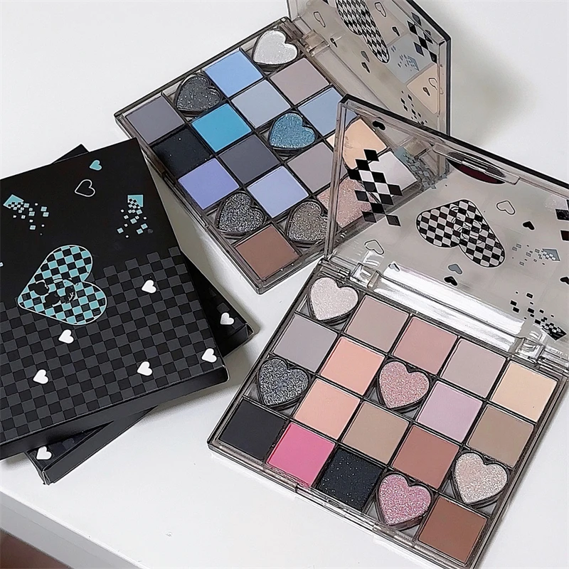 DIKALU Black Honey Eyeshadow Tray Matte Pearl Glitter Earth Multicolor Smoky Blush 3