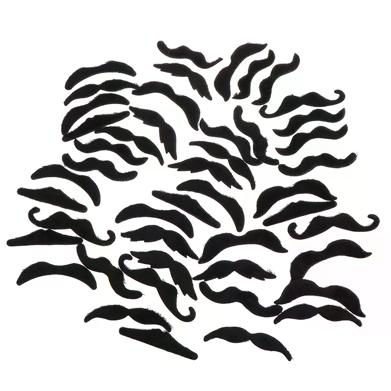 48pcs Costume Mustache Pirate Party Halloween Cosplay Fake Beard Party Supplies